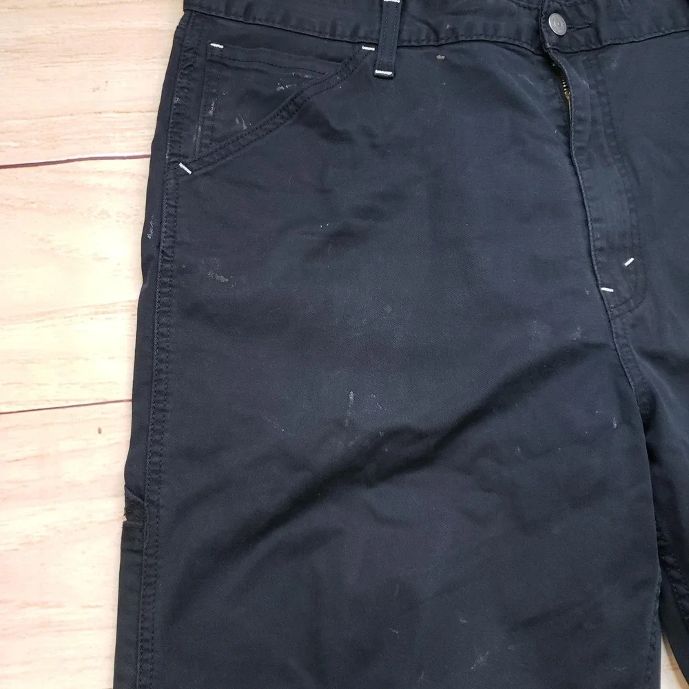 Levi's Pants Mens 40x32 Black Carpenter Straight Stretch Canvas Workwear Adult‎